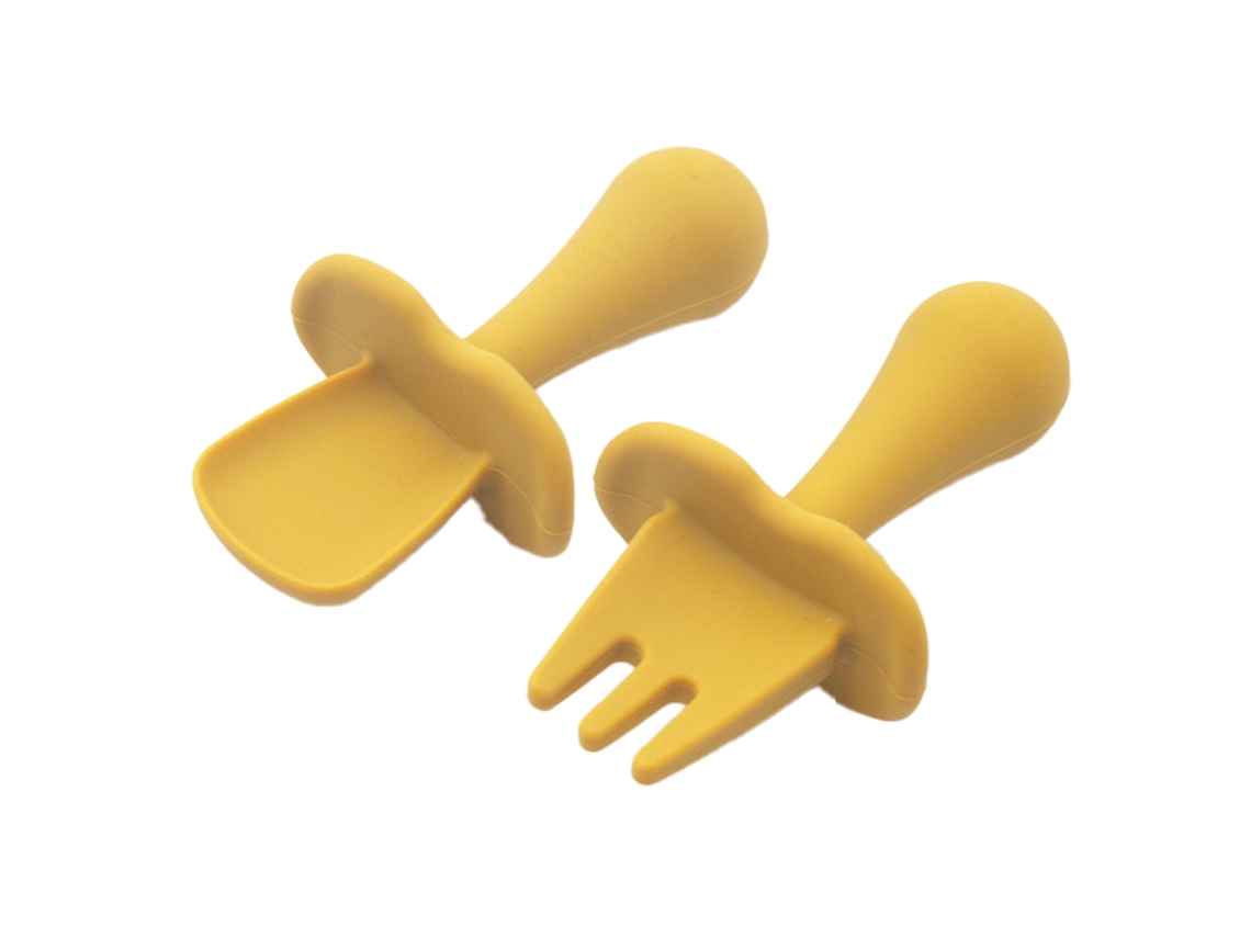 Utensílios para Bebés e Crianças para Auto-Alimentação Conjunto de Colher e Garfo para Desmame Guiado NEVEANCE