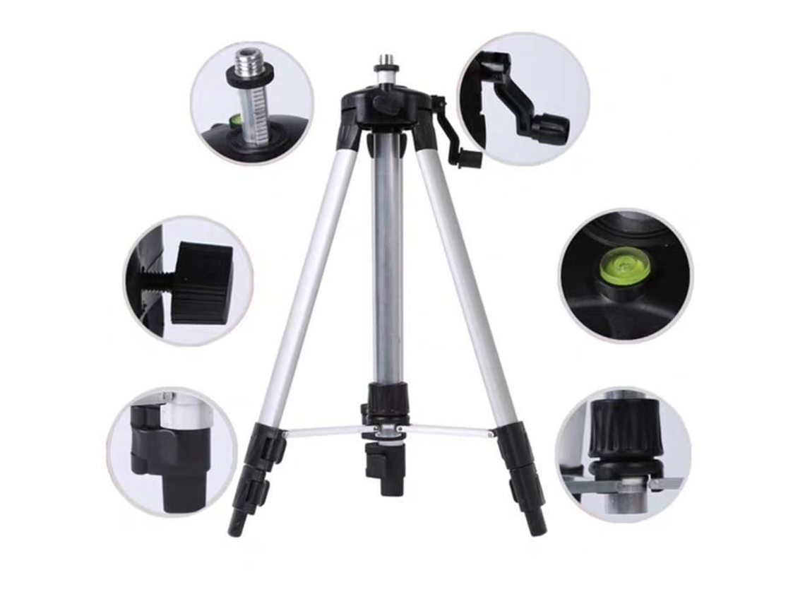 Mini tripé de nível de laser para adaptador de linha de feixe de 12 linhas, suporte de laser, ferramentas de teste de tripé de alumínio e metal 26