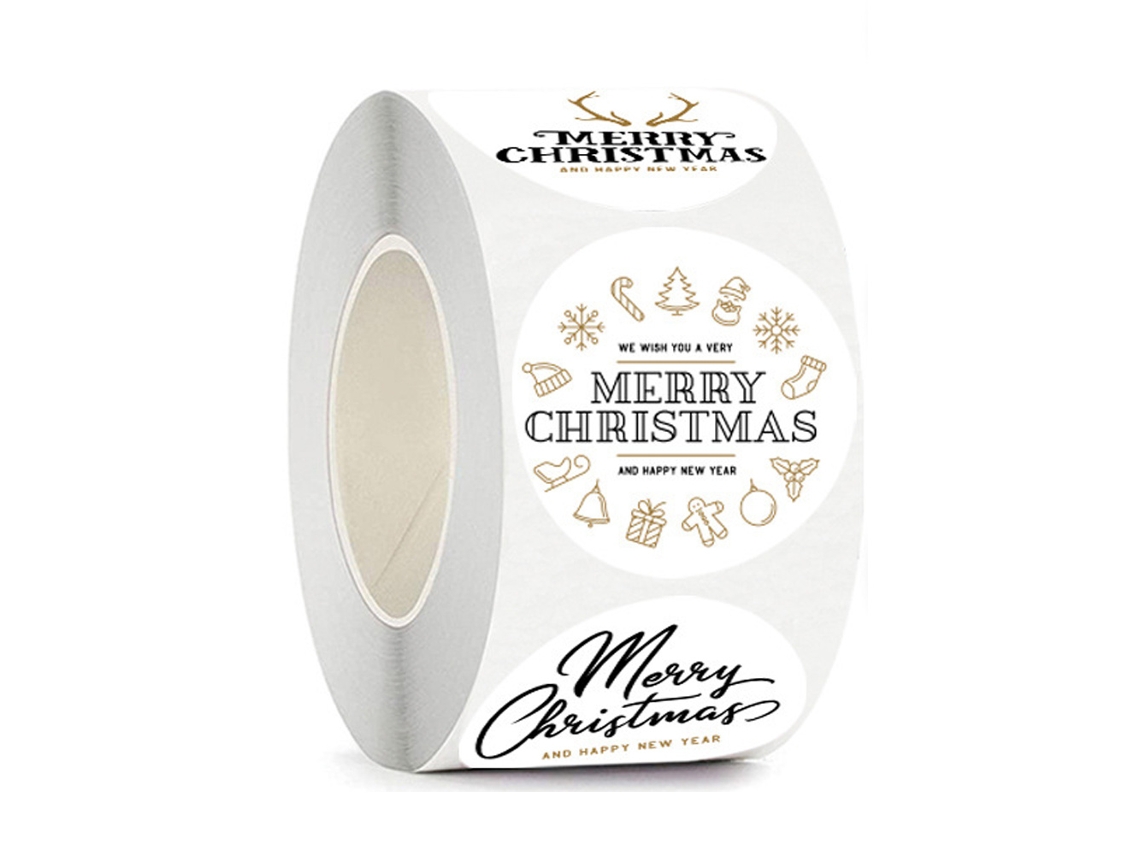 Conjunto de Etiquetas de Natal ZMDECQNA Etiquetas Dourado Designs Preto - 500un (7x7x3cm)