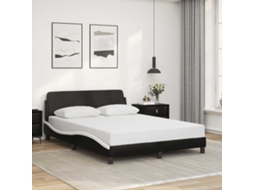 Vidaxl Estrutura De Cama Dover 120x200 Couro Artif. Preto/branco