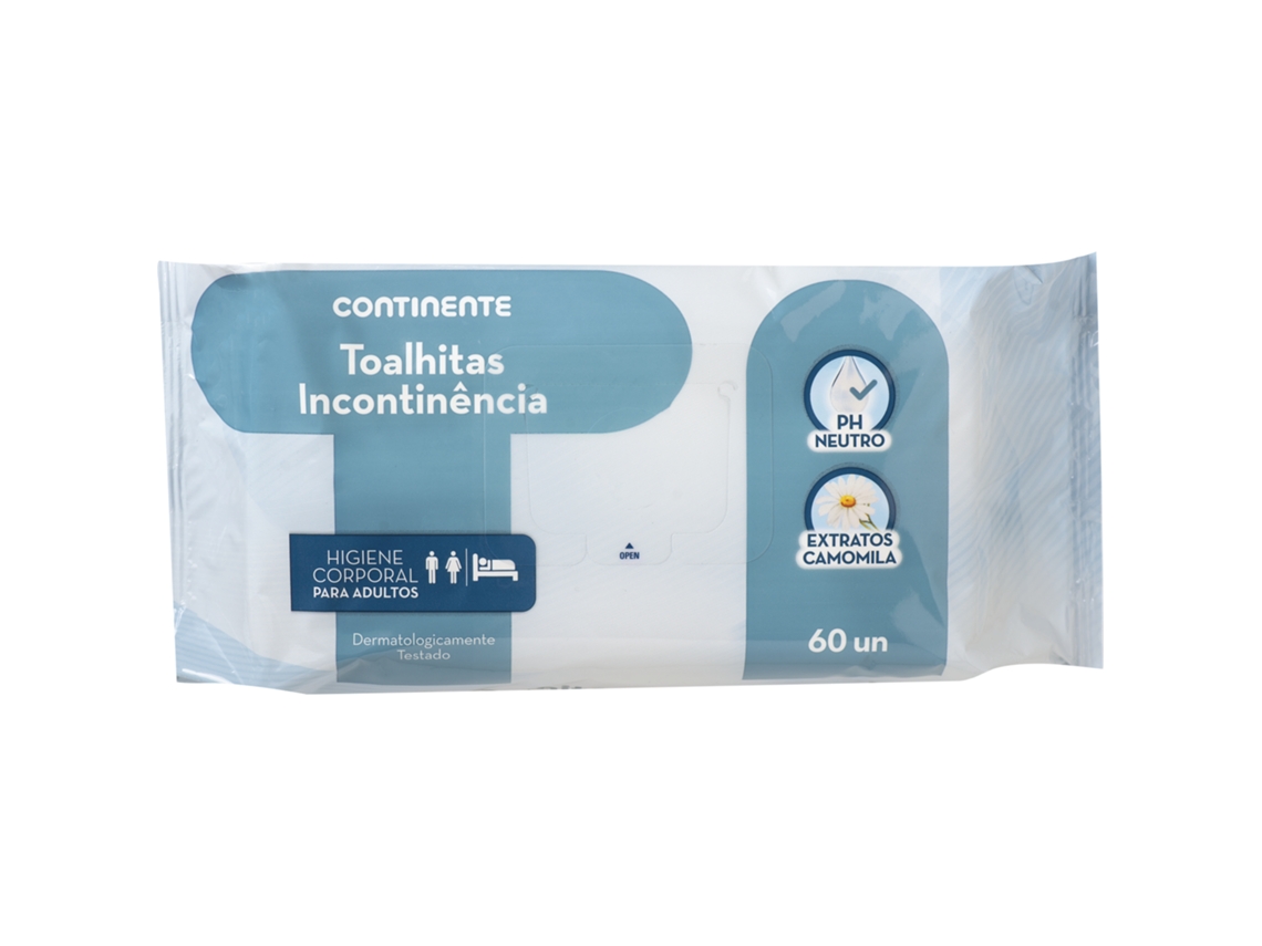 Toalhitas Incontinência CONTINENTE emb. 60 un