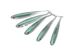 Isca de Pesca Suave com Cauda Aumentada Verde 5 Unidades