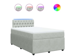 Cama Boxspring com Colchão 120x200cm Veludo Cinzento Claro MAISON EXCLUSIVE