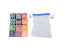 Mali 12pcs Blocos de Construção de Silicone Macios Animais para Bebê Brinquedo Educativo Mastigável