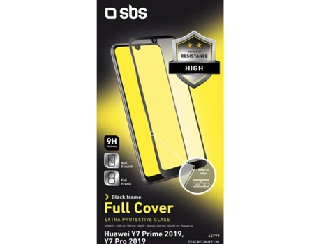 Película Vidro Temperado Huawei Y7 2019, Y7 Prime 2019, Y7 Pro 2019  Fullcover Preto