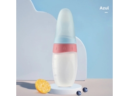 Mamadeira de Silicone Líquido de 100ml para Bebês com Colher Dosadora e Sonda. MDUG (azul)