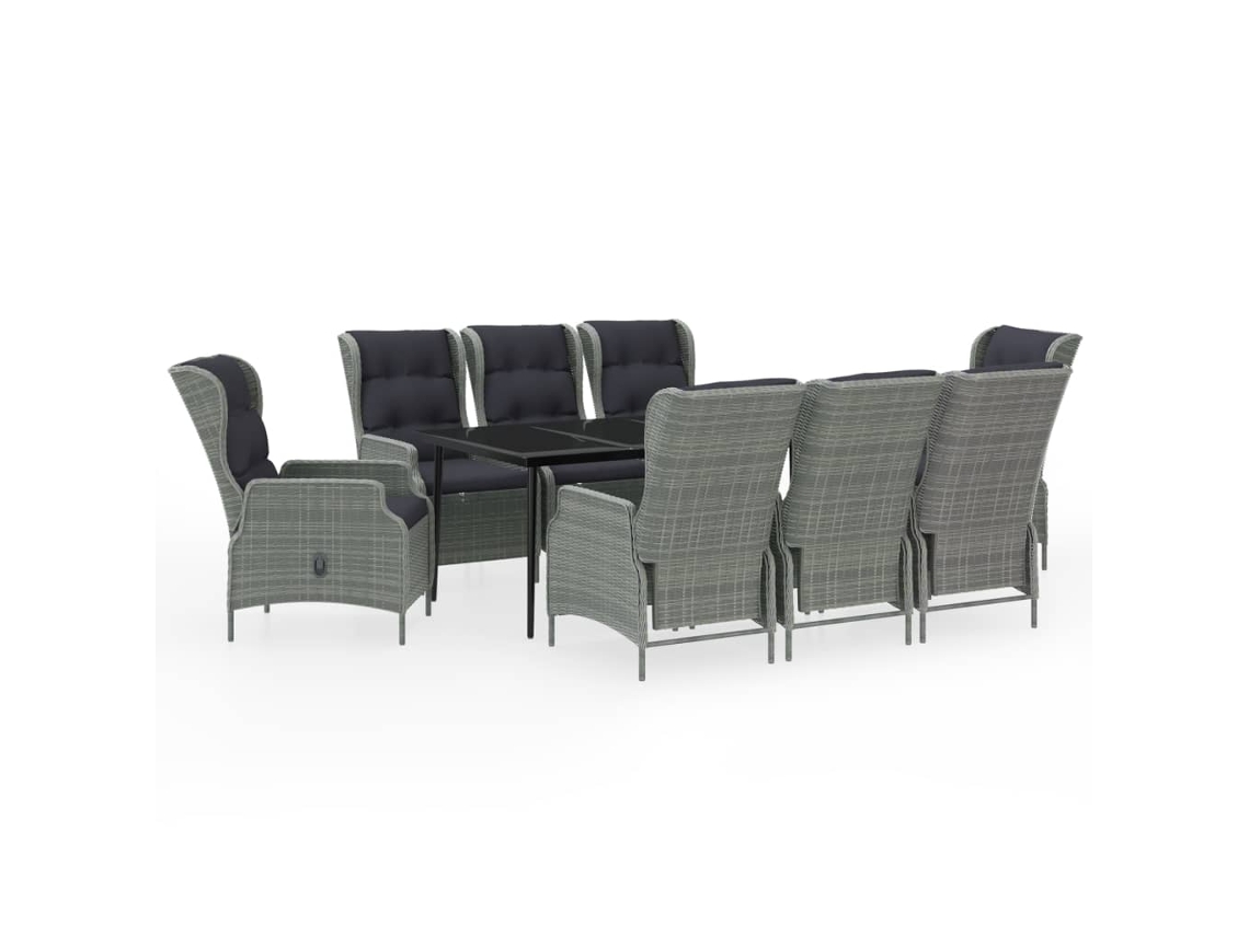Garden Dining Set, Garden Dining Sets Vidaxl Cinzeto Rattan / Vime (200 Cm Table Length)