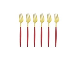 6 Peças Conjunto De Pinça Para Deserto Aço Inoxidável Colorido 13,5 Cm