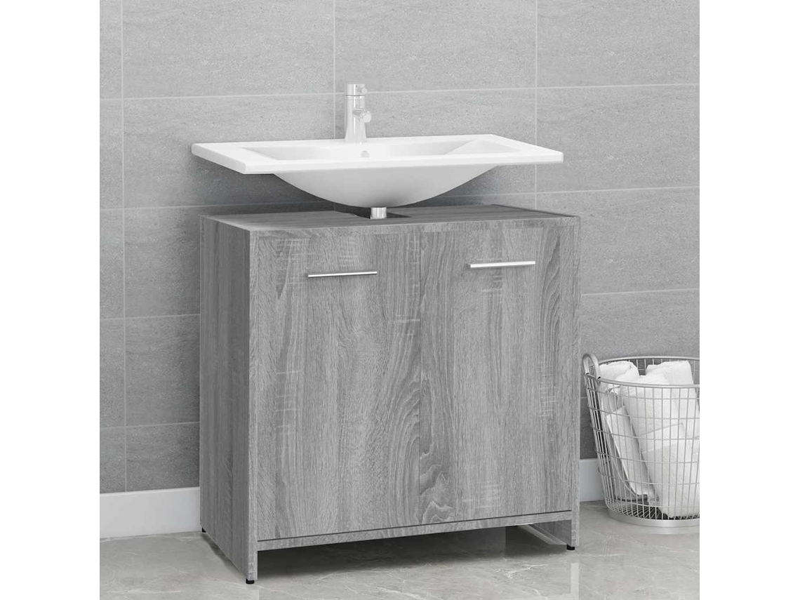 Vidaxl Armário Casa De Banho 60x33x60 Cm Madeira Sonoma Cinza