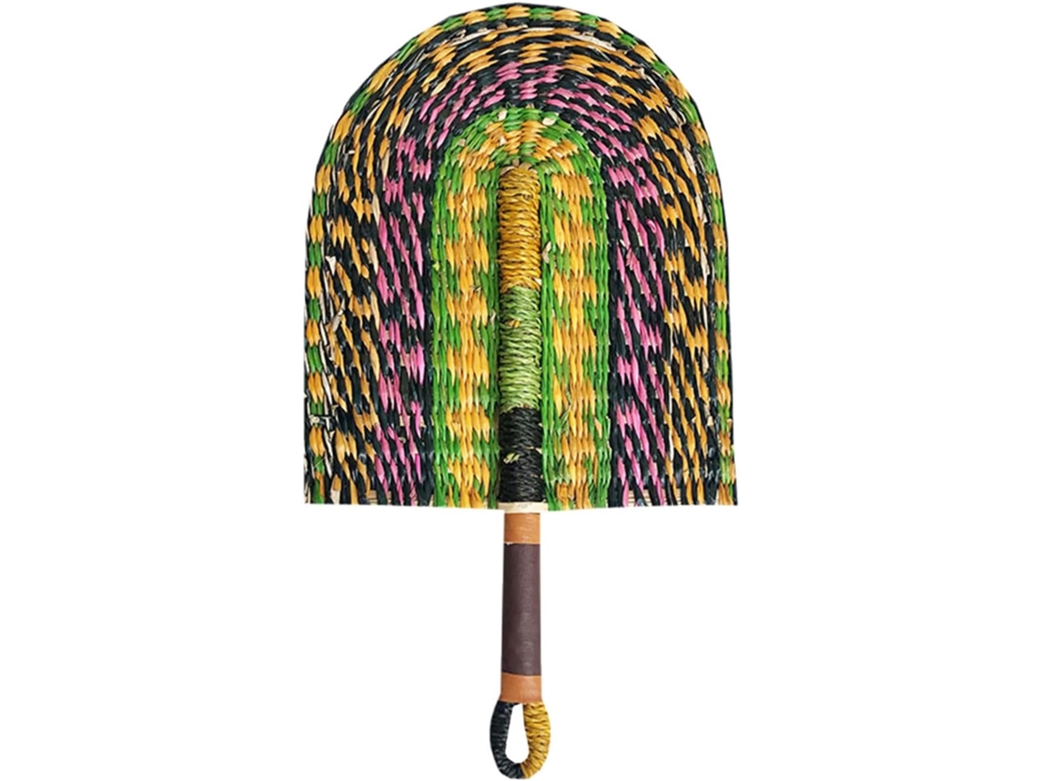Leque De Mão Colorido Em Tecido Étnico