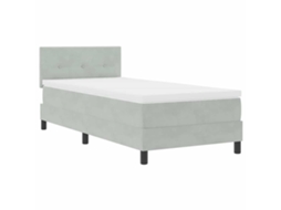 Cama Box Spring Led Cinzento Claro 100x200 cm Veludo MAISON EXCLUSIVE