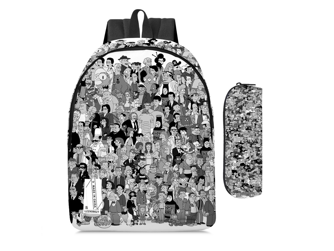 Mochila KOHREE Estudantil Os Simpsons Conjunto de Duas Peças