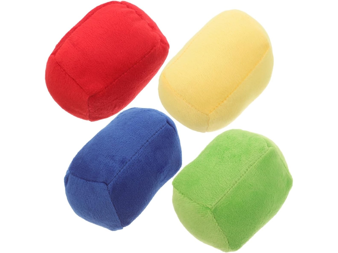 Conjunto De 4 Bolas Pelúcia Para Reconhecimento Cores, Material