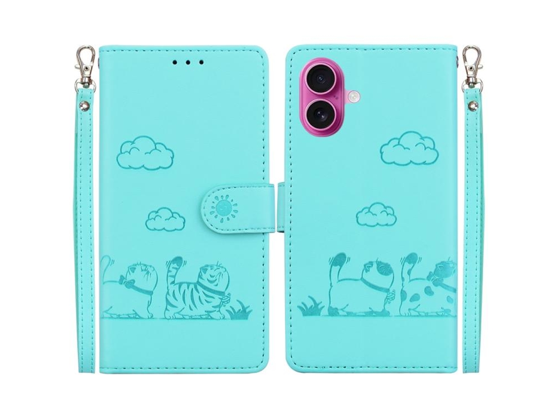 Capa De Couro Para Iphone 17 Com Gatinhos Fofos