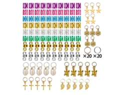150 pçs Brazaletes De Pelo De Metal Coloridos Con Decoraciones De Colgantes