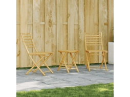 Vidaxl 3 Pcs Conjunto De Bistrô Em Bambu