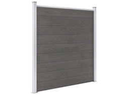 Vidaxl Painel De Vedação Para Jardim Wpc 180x186 Cm Cinzento