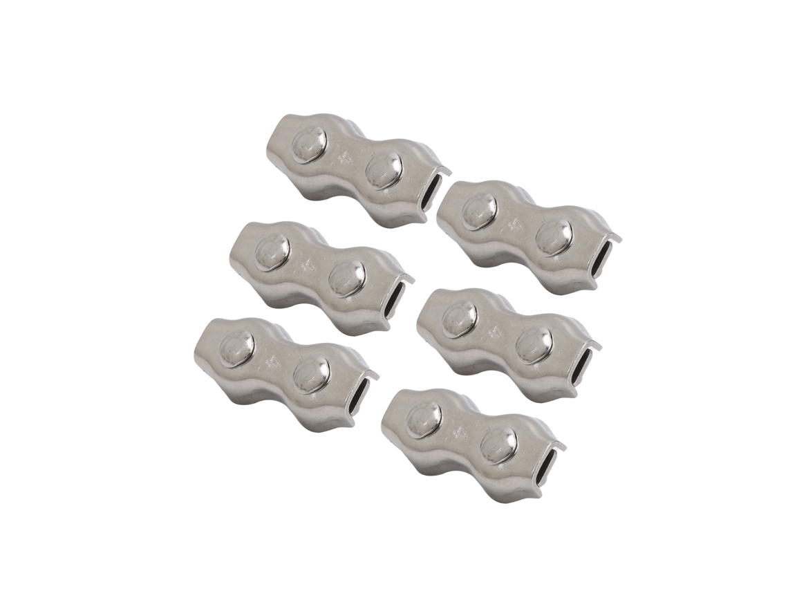 Conjunto De 6 Abraçadeiras Duplex Para Cabos, Em Aço Inoxidável, Modelo M4