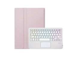 Capa De Couro Ultrafina E Destacável Para Tablet Com Teclado Bluetooth Retroiluminado E Touchpad Ah25-as.