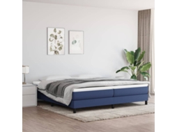 Vidaxl Cama Com Molas/colchão 200x200 Cm Tecido Azul