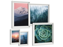 Quadros Decorativos Para Parede Cachoeiras, Montanhas, Paisagens, Natureza Moldura Branca Pinturas De Quarto Espelharte (conjunto De 5 Imagens)