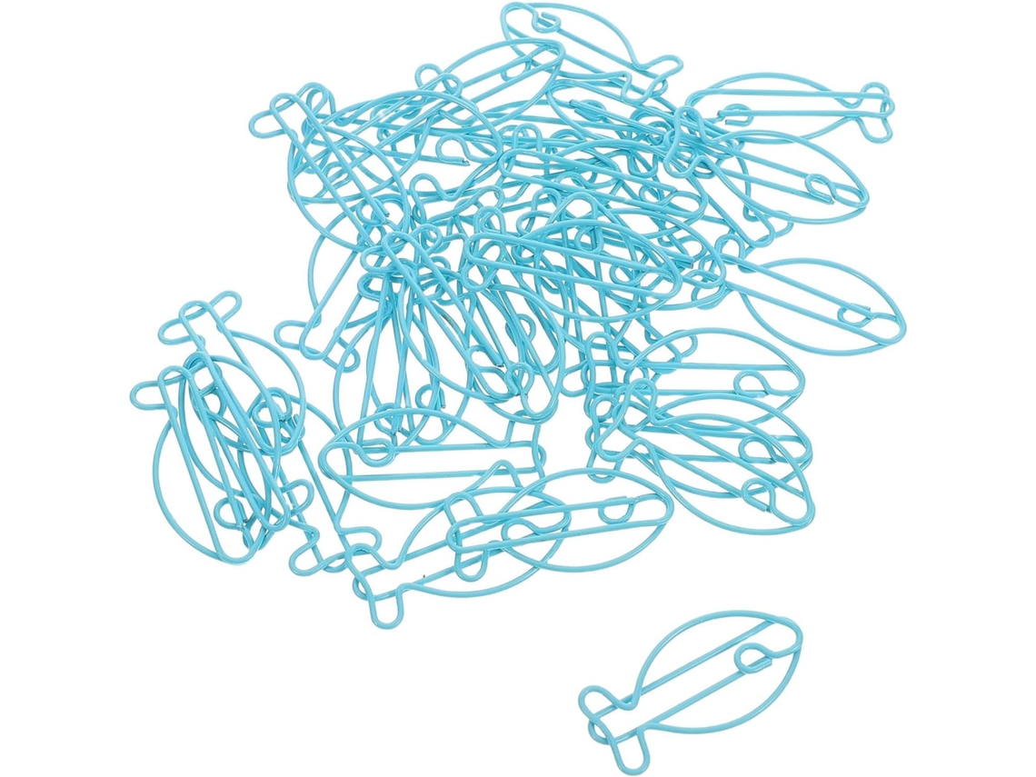 Abaodam Conjunto De 30-clips Papel Decorativos Em Formato Peixe Azul Metálico Organizadores Criativos Para Projetos
