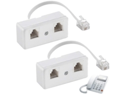 Cabo Telefônico Fixo Rj11, Rj11 6p4c, Adaptador 2 Tomadas 8p4c/rj45 Macho Divisor Para Duplo-aquaforge