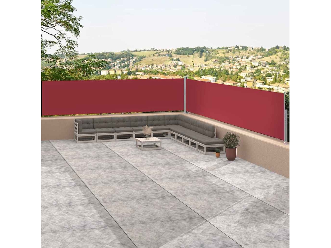 Vidaxl Toldo Lateral Retrátil 117x1200 Cm Vermelho