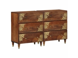 Vidaxl Buffet 2 Unid. 60 X 33 X 75 Cm Madeira De Manga Maciça