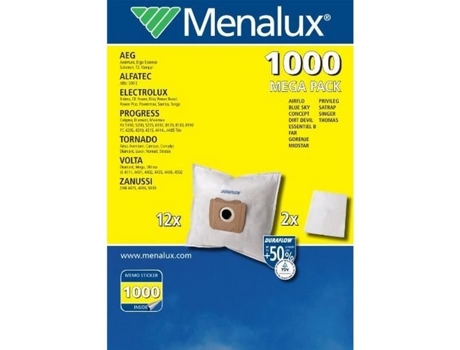 Saco para Aspirador MENALUX 1000 Mp com 12 Sacos e 2 Microfiltros