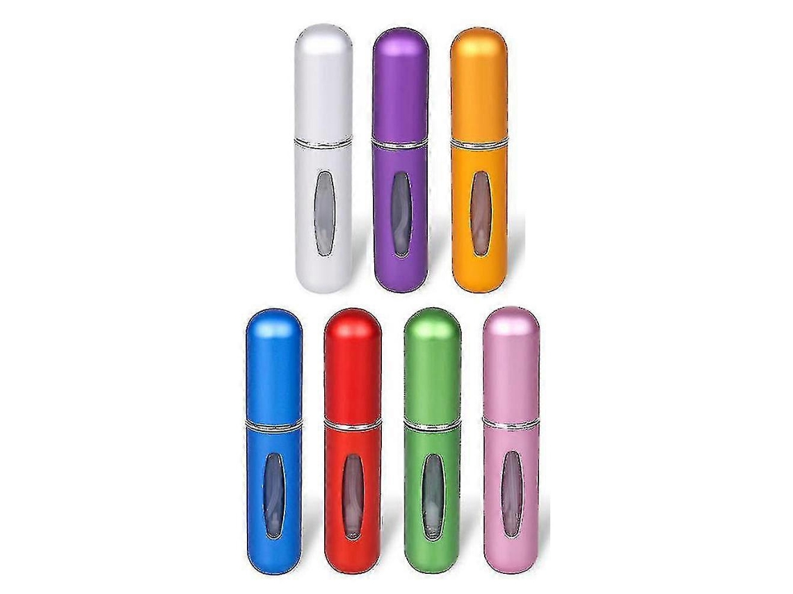 10 unidades de frascos atomizadores portáteis recarregáveis de 5ml para perfume, cor prata.