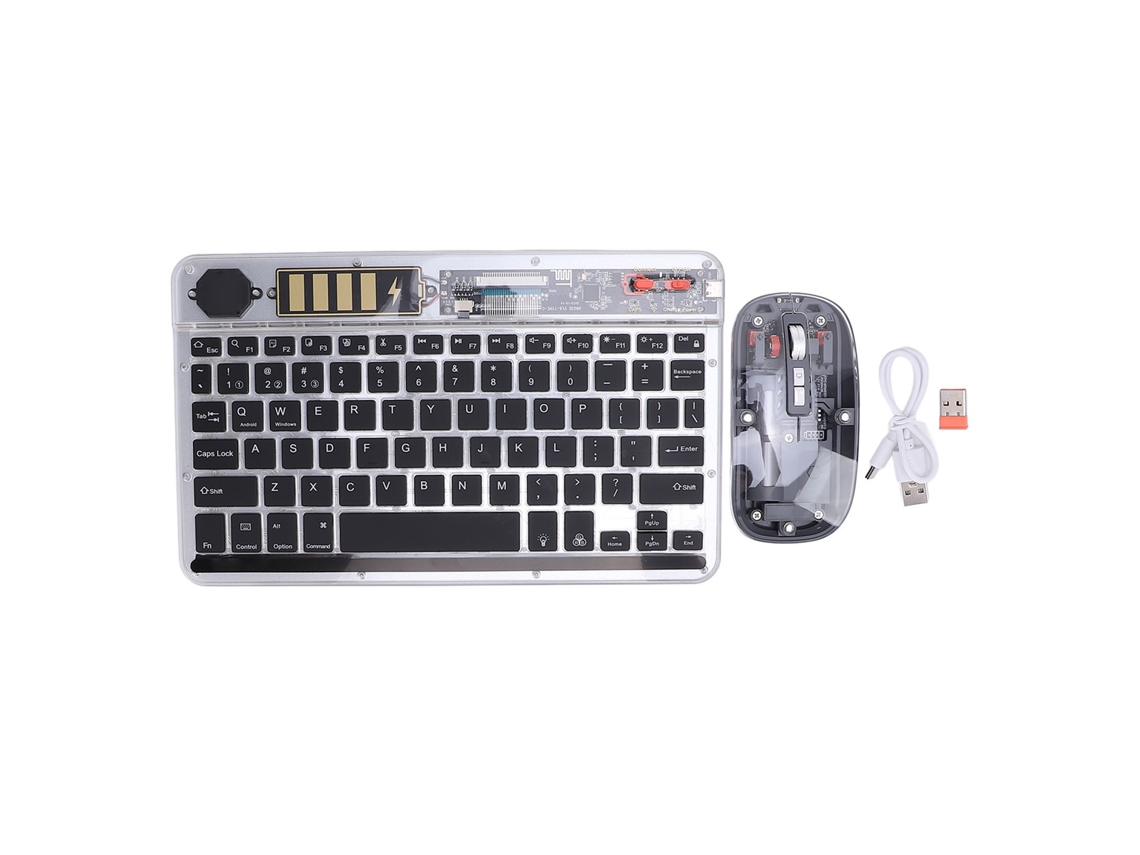 Combo Teclado e Mouse Sem Fio Bluetooth 5.1 RGB Silencioso para PC, Laptop, Smart TV S/MARCA