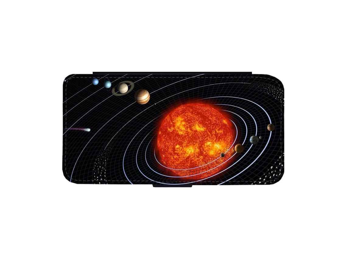 Capa Flip Para Iphone 17 Pro Com Estampa Do Sistema Solar