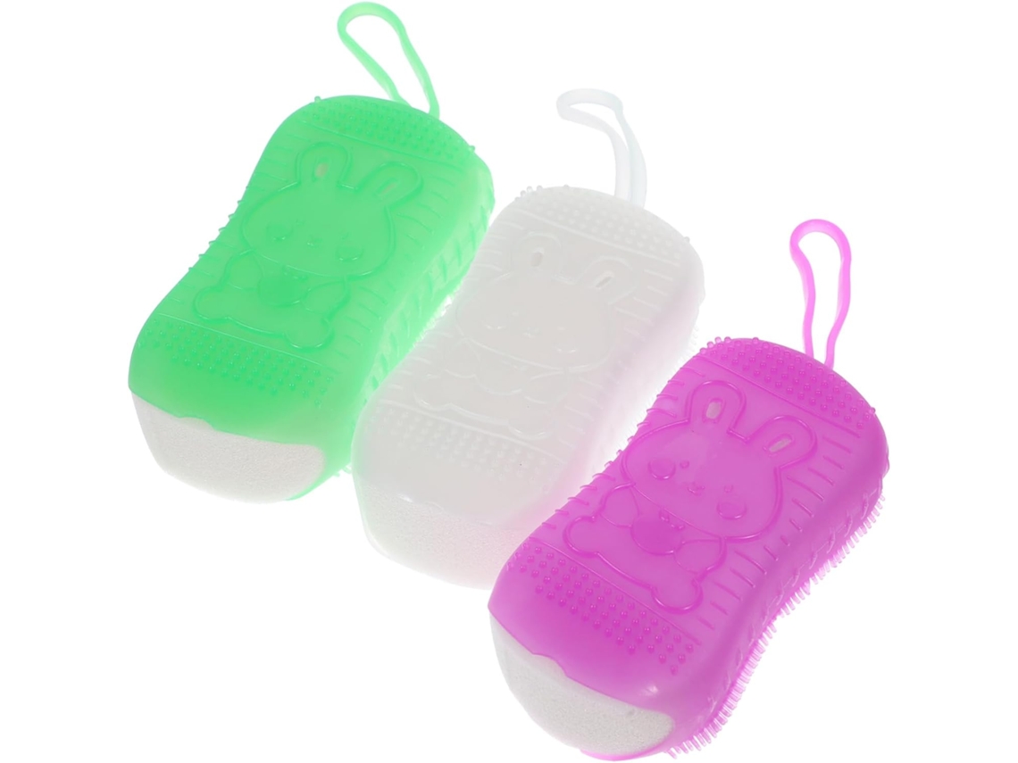 Conjunto De 3 Escovas Massagem Callaron Para Esfoliação Corporal Suave, Limpeza E Massagem, Cores Sortidas