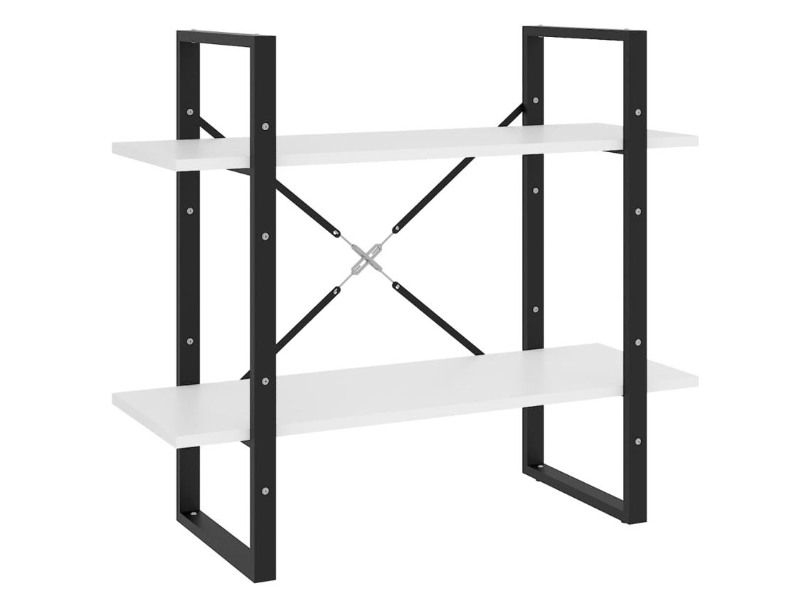 Prateleira com 2 Prateleiras Derivados de Madeira Branco MAISON EXCLUSIVE (80x30x70 cm)