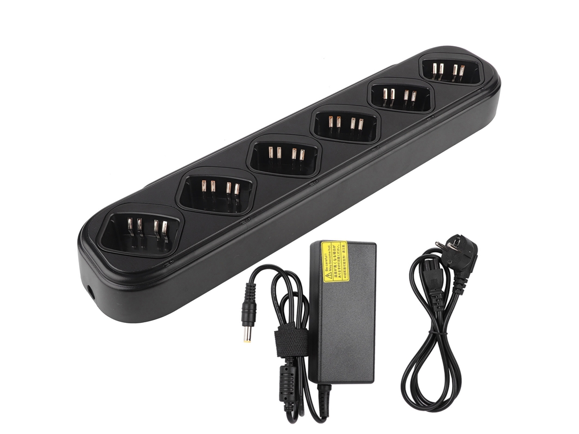 Carregador De 6 Vias Com Adaptador De Energia Para Rádios Walkie Talkie Motorola Gp320 Gp328/338 Gp340 Gp360