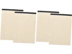 Lote De 4 Blocos-notas Ligné Destacáveis A4, Papel Bege, Formato Portátil, Para Bureau E Estudantes
