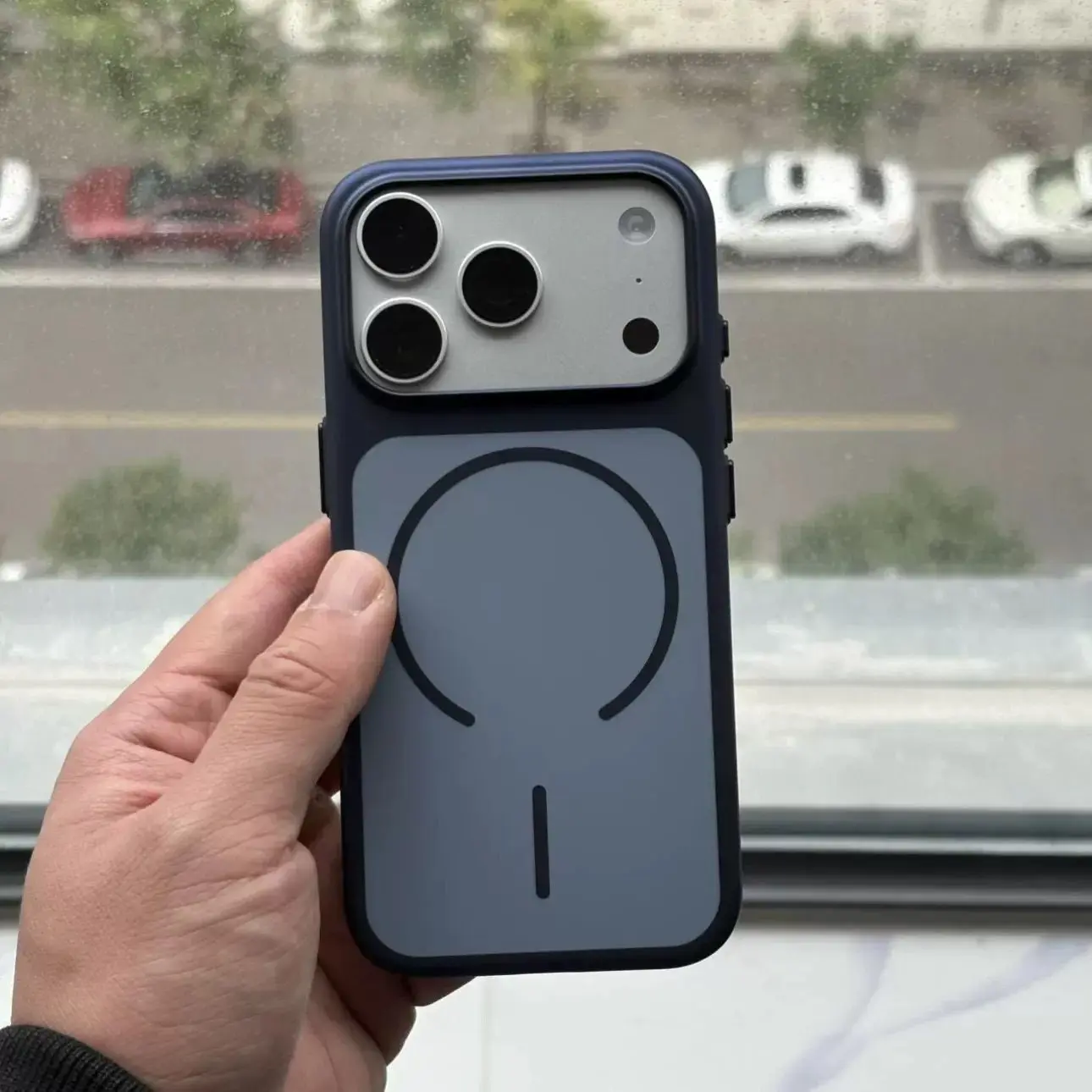 (azul Escuro, Iphone 14) Capa Magsafe Com Carregamento Sem Fio Magnético Para Iphone