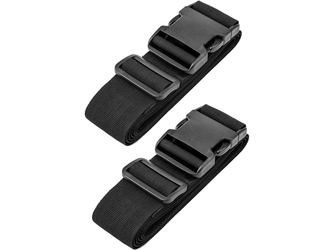 Cintos Para Malas, Cintos Para Malas, Cinto De Viagem Ajustável Preto Com Fecho De Fivela Aquaforge (pacote Com 2 Pretos)