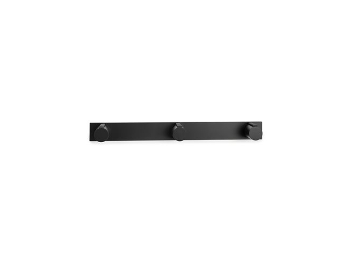 Cabide Cilíndrico Triplo Preto Fosco 3089 3 Inofix
