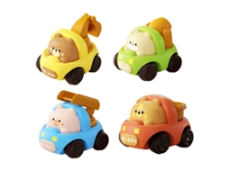 Primerox 4pcs Veículo de Engenharia Animal Inercial Cute Multifuncional Carrinho para Bebê