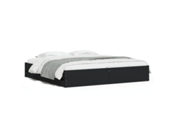 Bed Frame, Bed Frames Vidaxl Preto Madeira Processada (200 X 200 Cm)