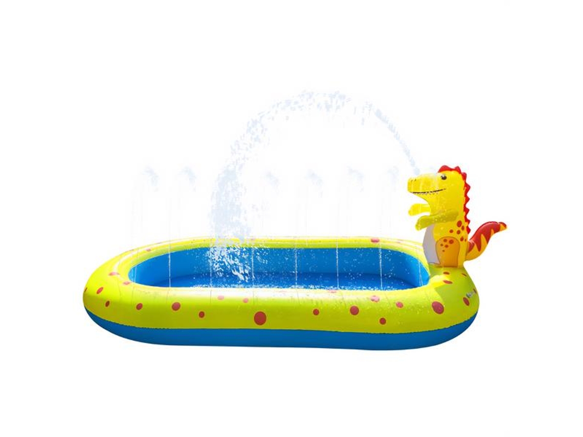 Piscina Insuflável Infantil BEUNIK com Irrigadores e Fonte de Água (Idade Mínima Recomendada: 3 Anos - Dinossauro Amarelo)