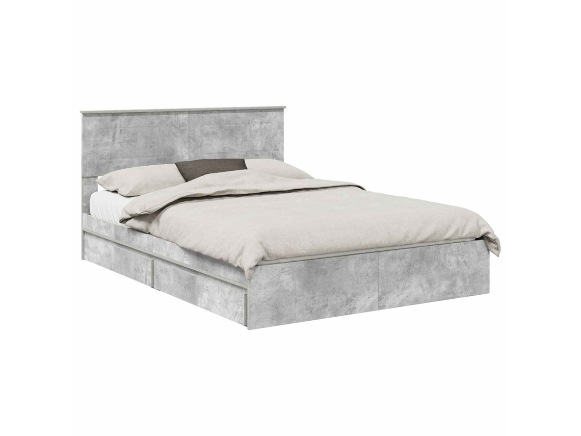 Cama com Armazenamento Cinzento 150x200 cm Madeira Processada MAISON EXCLUSIVE