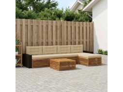 Vidaxl Conjunto De Sofás Para Exterior 6 Pcs Natural E Bege
