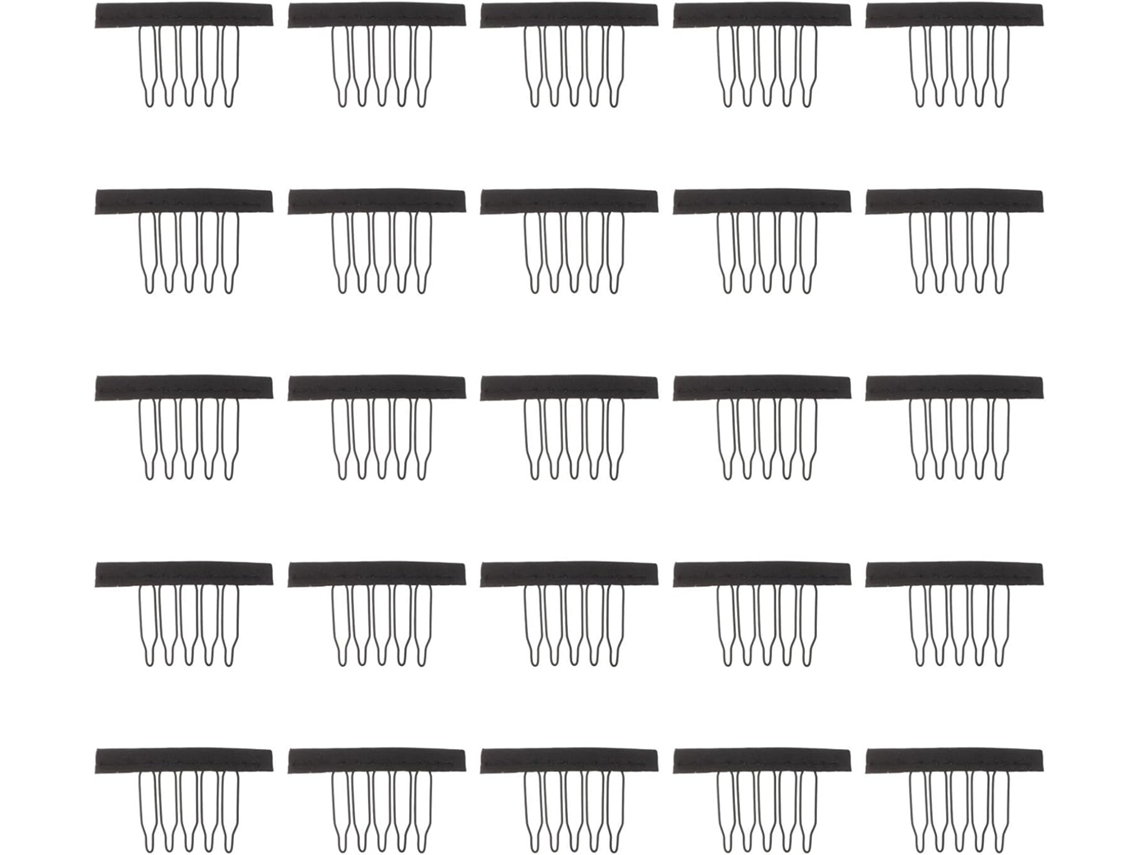 Conjunto de 25 presilhas de cabelo com 6 dentes e tecido pré-trançado para fixar coques.