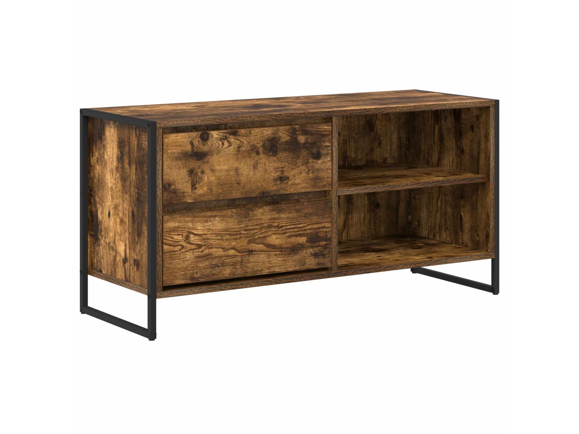 Gabinete para Tv com Gaveta Carvalho Fumê 100x36x49,5 cm MAISON EXCLUSIVE