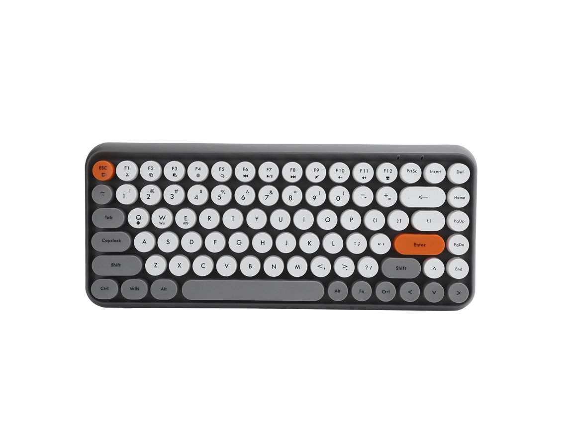 Aetheria teclado Sem Fio Bluetooth Ajazz 84 Teclas Retrô Redonda para Gaming e Escritório Cinza 308i