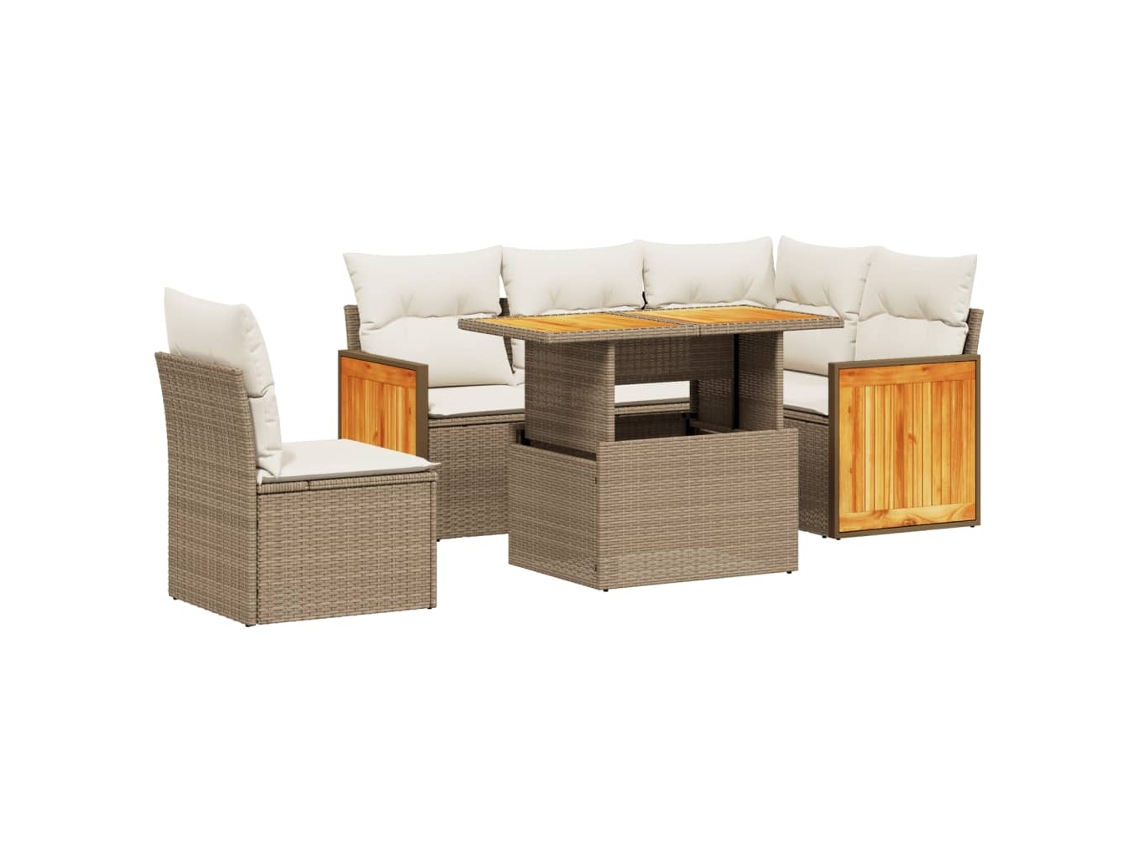 Garden Sofa Set, Garden Sofa Sets Vidaxl Bege Rattan / Vime (n/a)