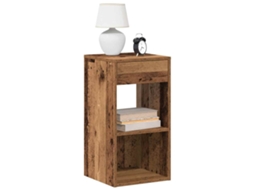 Vidaxl Mesas De Cabeceira Com Gaveta 2 Pcs 35x34x66,5 Cm Madeira Velha